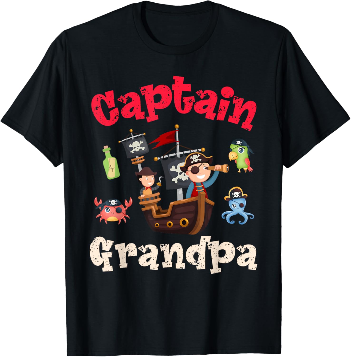 Captain Grandpa Summer Humor Beach Cruise Boating Pirate