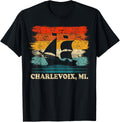 Charlevoix Sailing Vintage Sailboat Summer Boating Sailor Men