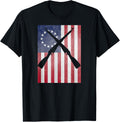Betsy Ross Vintage 13 Star American Flag Rifle Gun Patriotic T Shirt