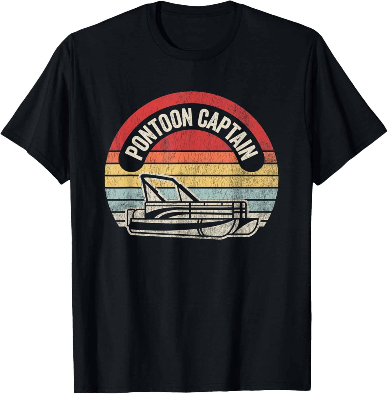Pontoon Captain Vintage Sunset Boat Lovers