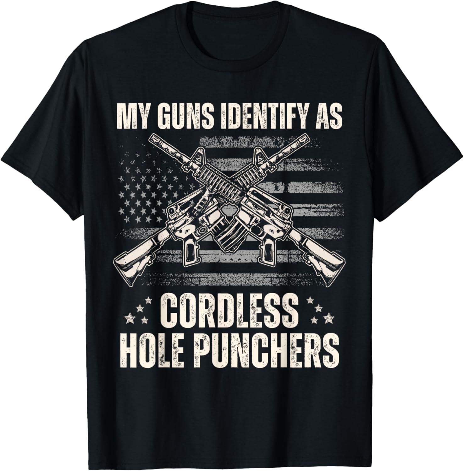 My Guns Identify As Cordless Hole Puncher Shirt Veterans Day
