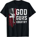 God Guns Country American Flag Ar 15 Gun Tee Veteran Tee Women