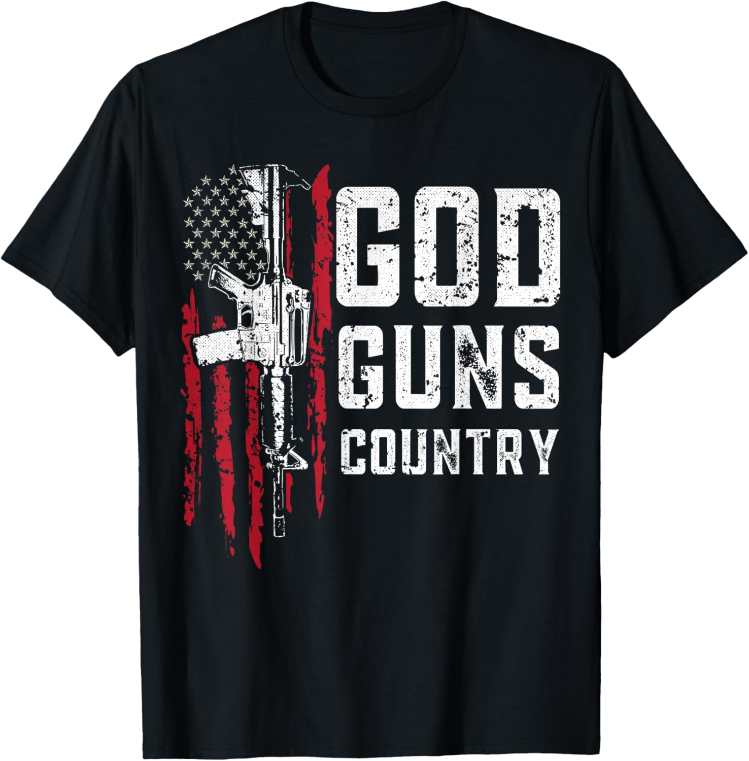 God Guns Country American Flag Ar 15 Gun Tee Veteran Tee Women