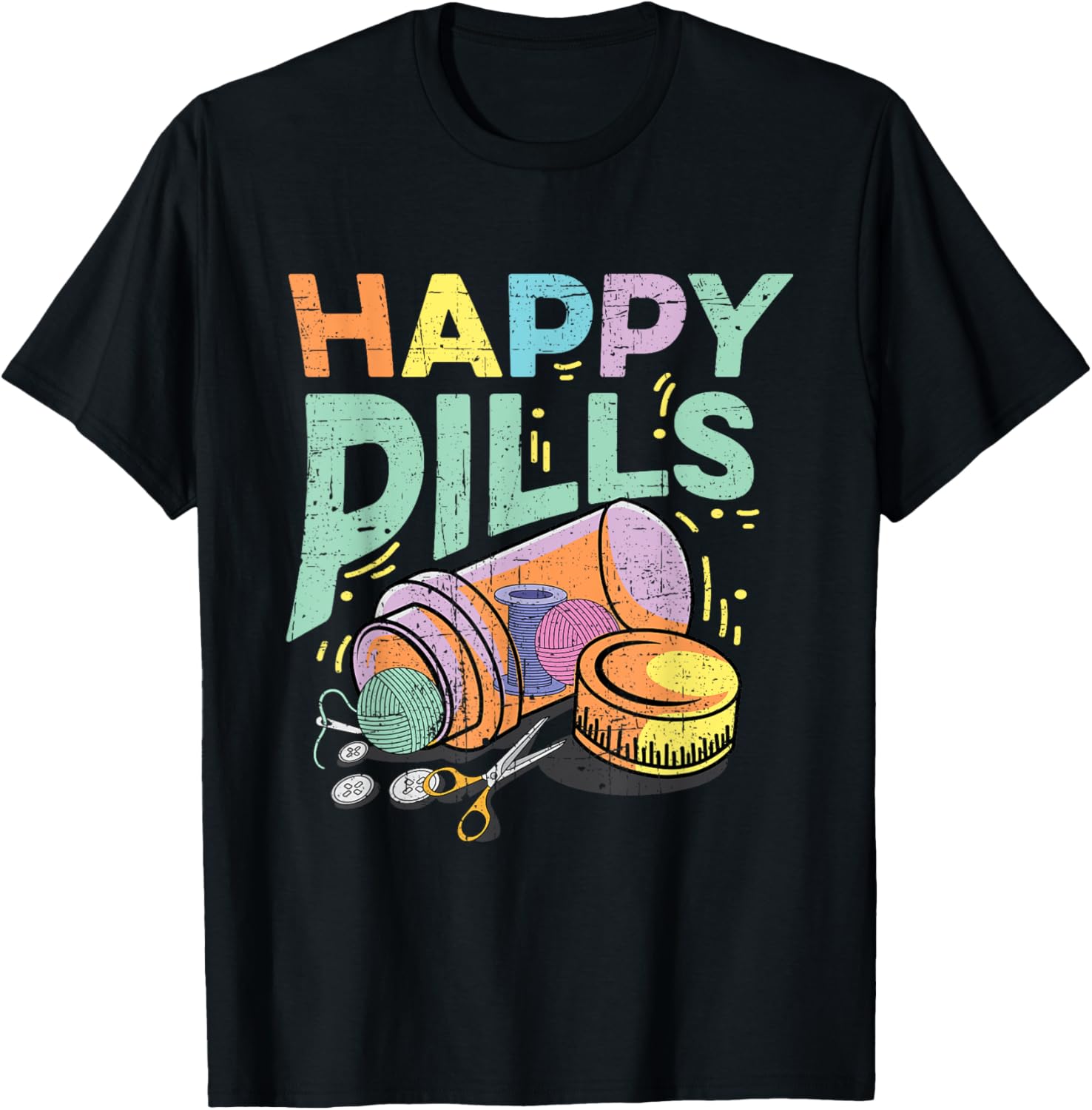 Happy Pills Yarn Crocheting Knitting Quilting Distressed