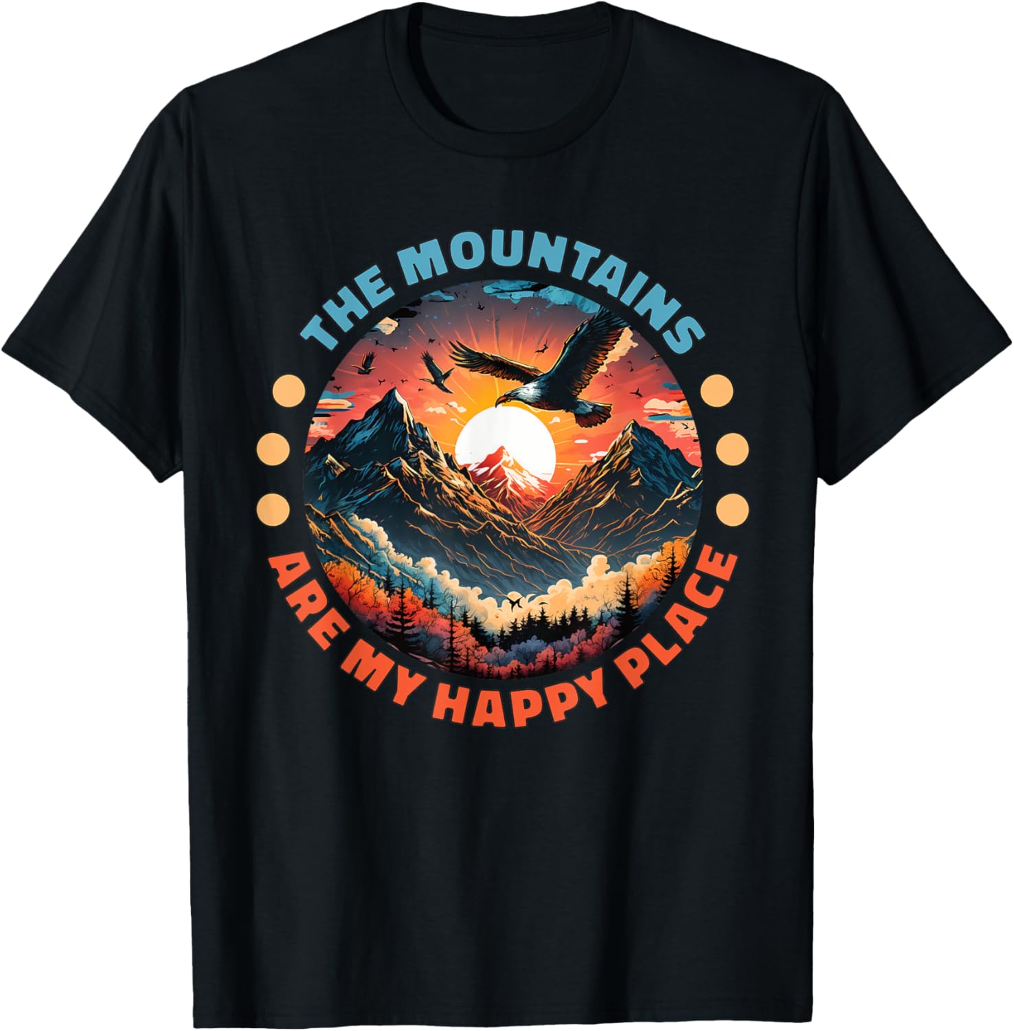Funny Hiking Men The Mountains Are My Happy Place Nature
