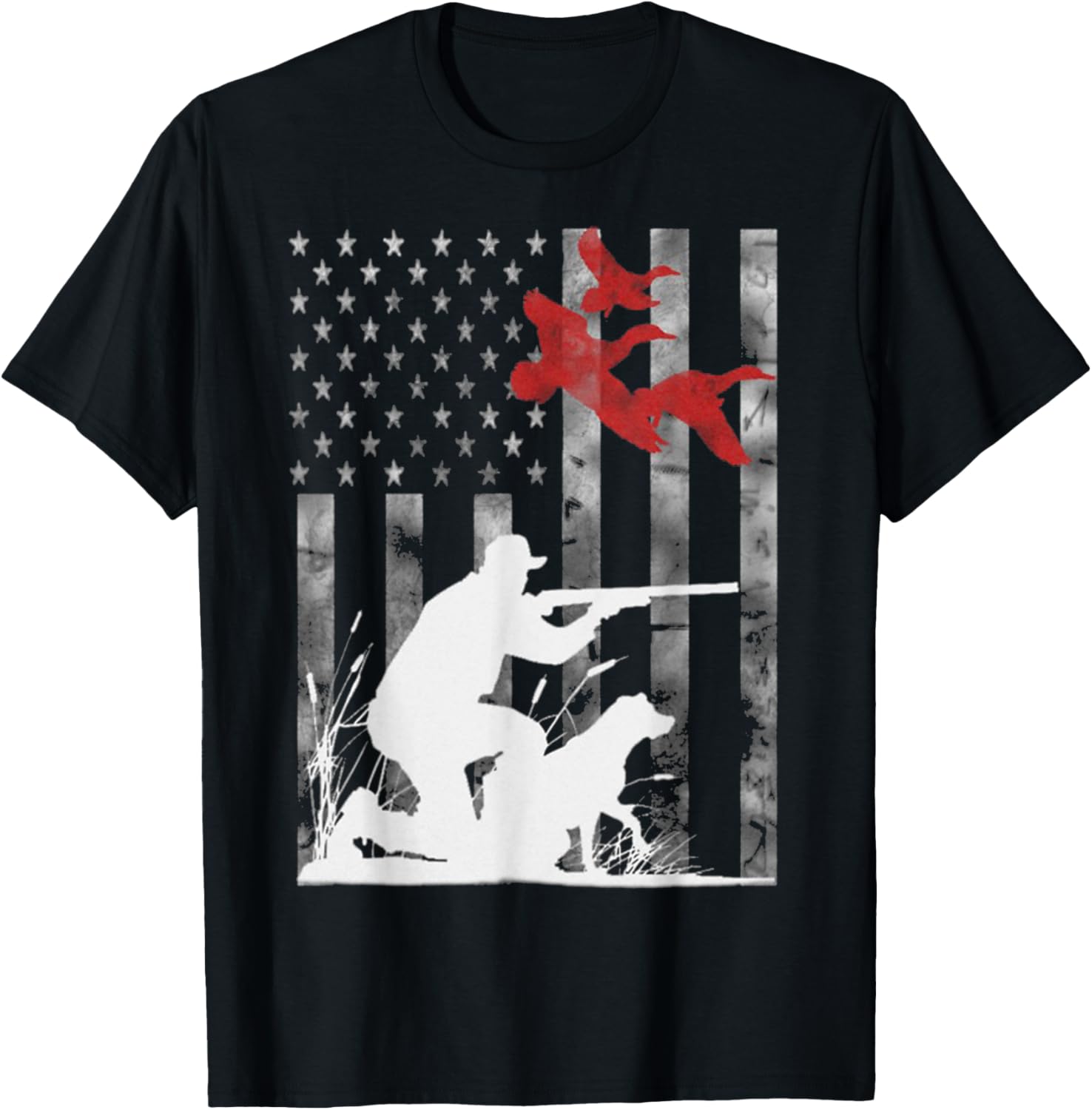 Hunting Usa Flag Patriotic Us Flag Gun Hunter Duck