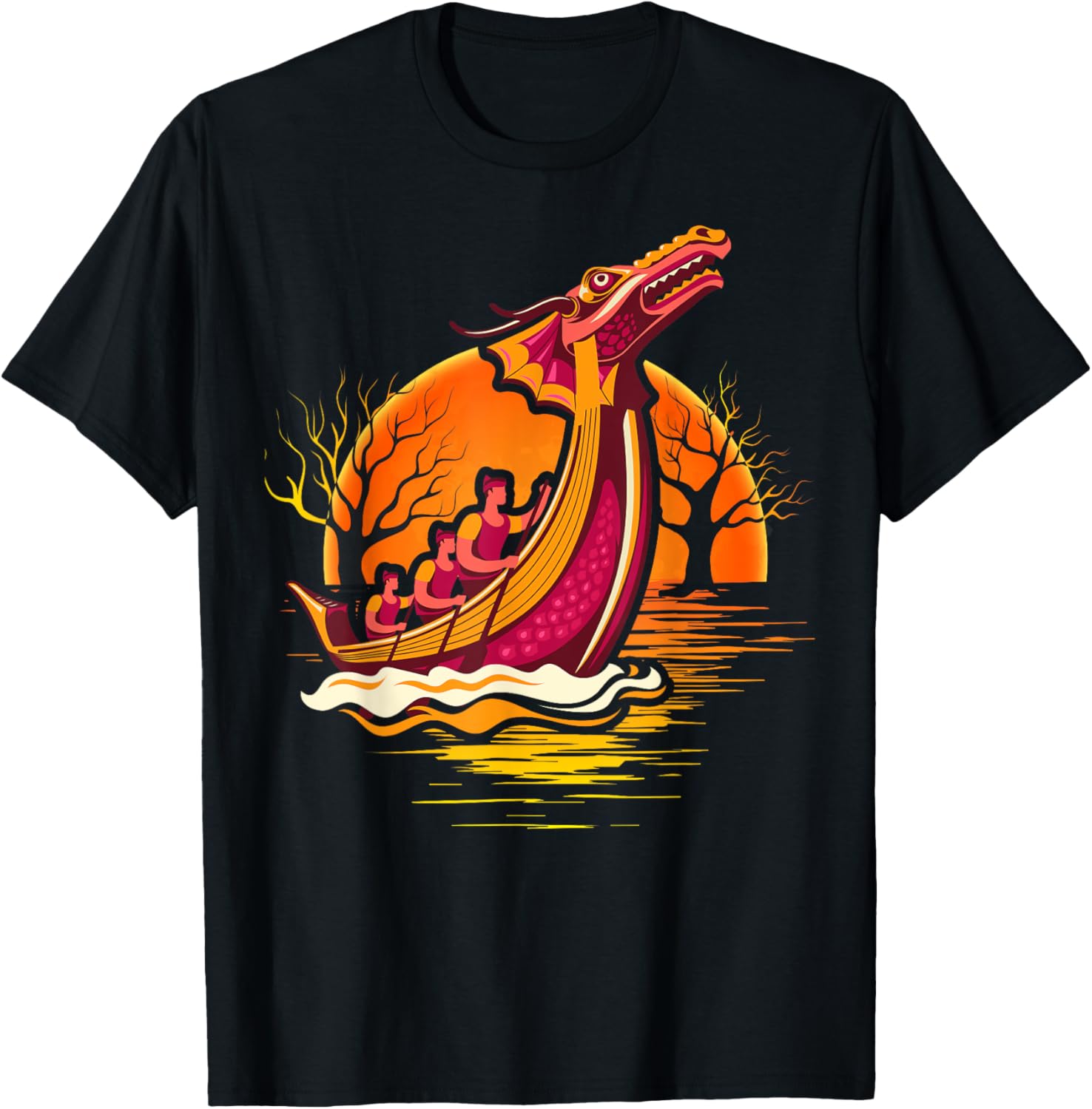 Dragon Boat Sunset Adventure Boating Fans