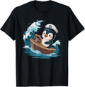 Captain Penguin Steering Through Waves Boat Penguin Captain