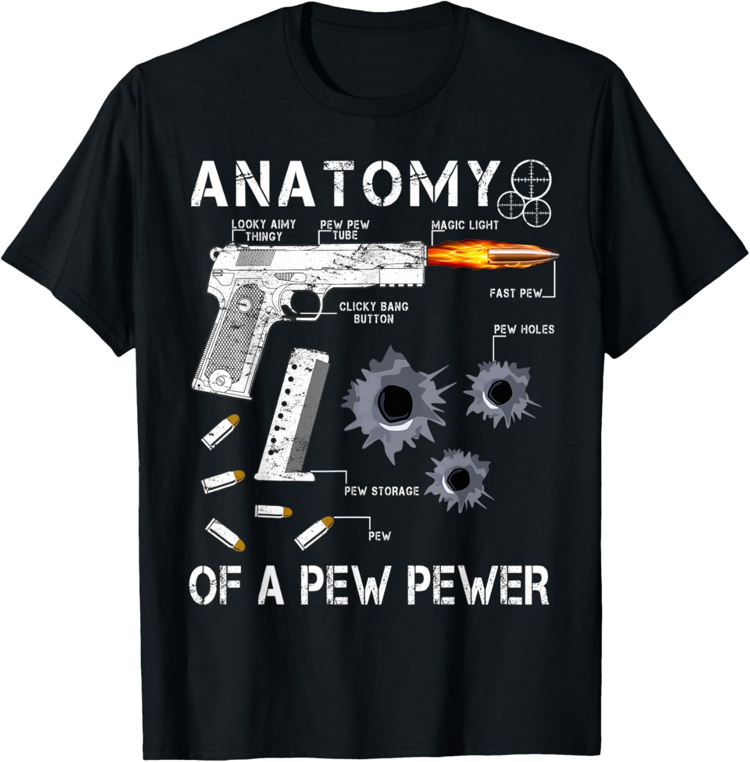 Anatomy Of A Pew Pewer 2Nd Amendment Funny Gun Tee Man