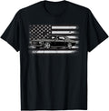 Classic American Muscle Car On American Flag Women