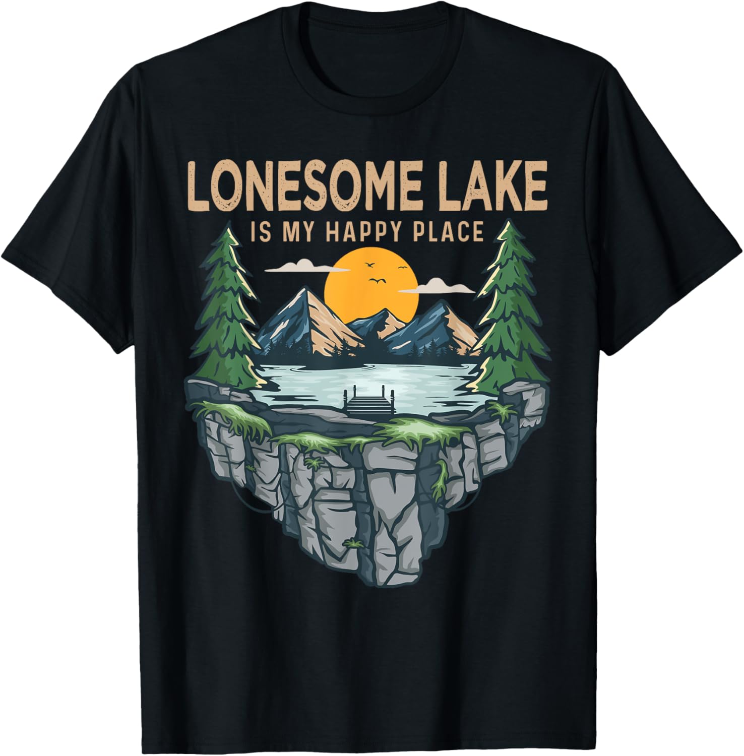 Fishing Boating Camping - My Happy Place Lonesome Lake