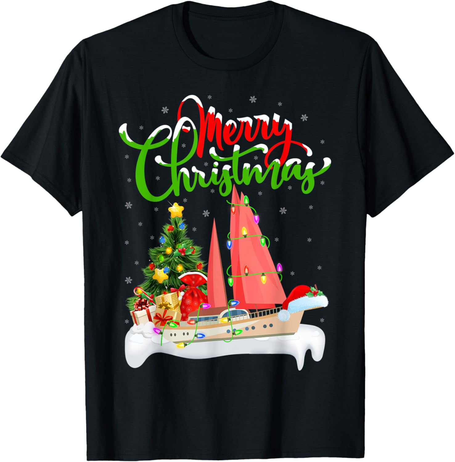 Sailing Boat Lover Lighting Santa Sailing Boat Christmas