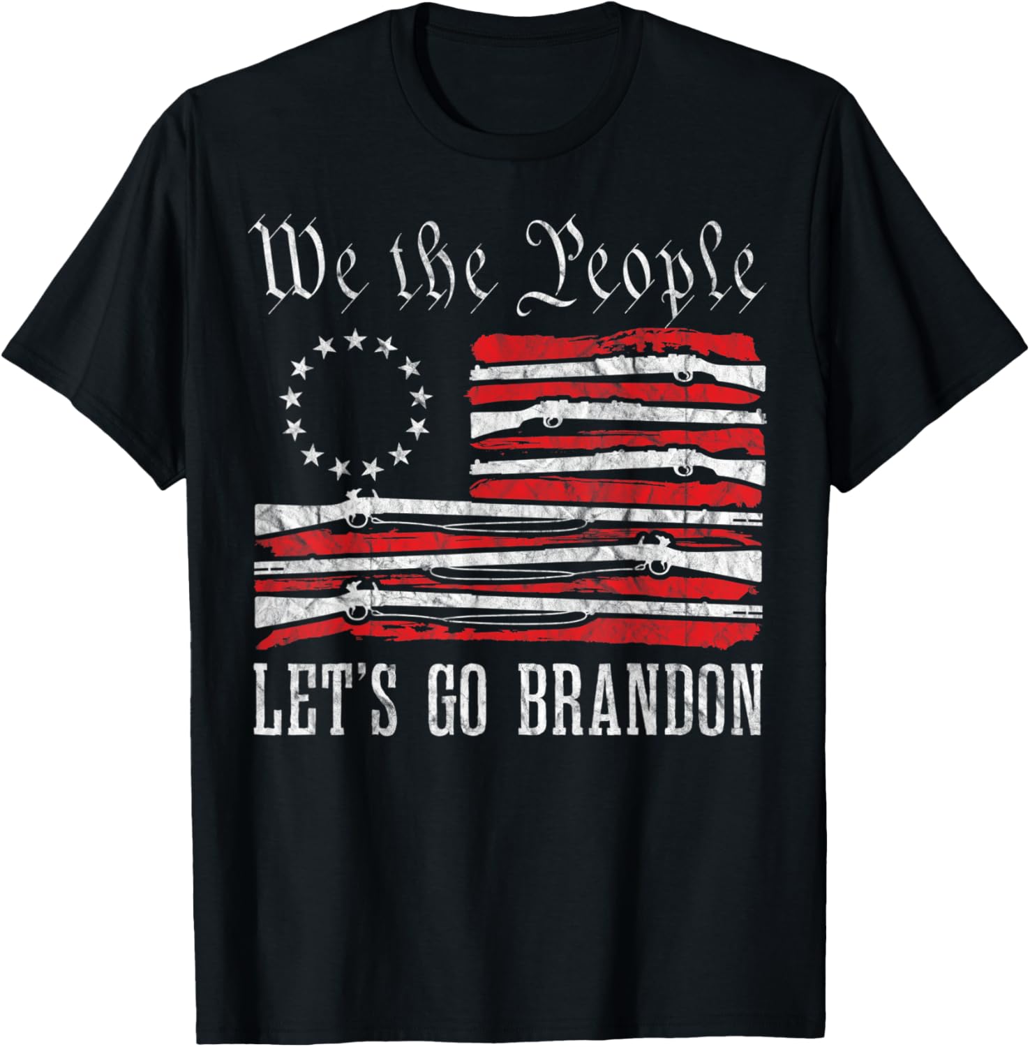 We People Lets Go Brandon American Flag With Guns 2A