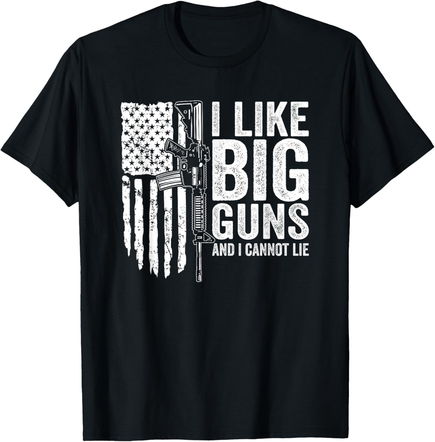 I Like Big Guns I Cannot Lie Usa Flag Funny Ar15 Gun