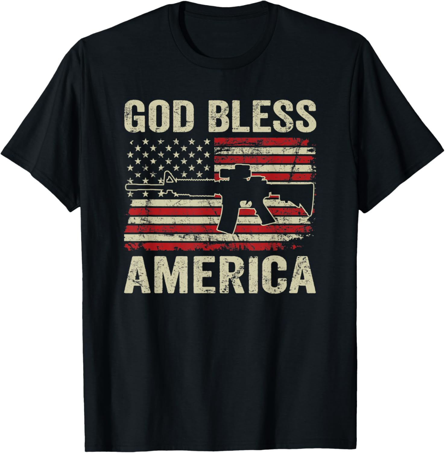 God Bless America Patriotic 4Th July Pro Gun Ar15 Usa Flag T