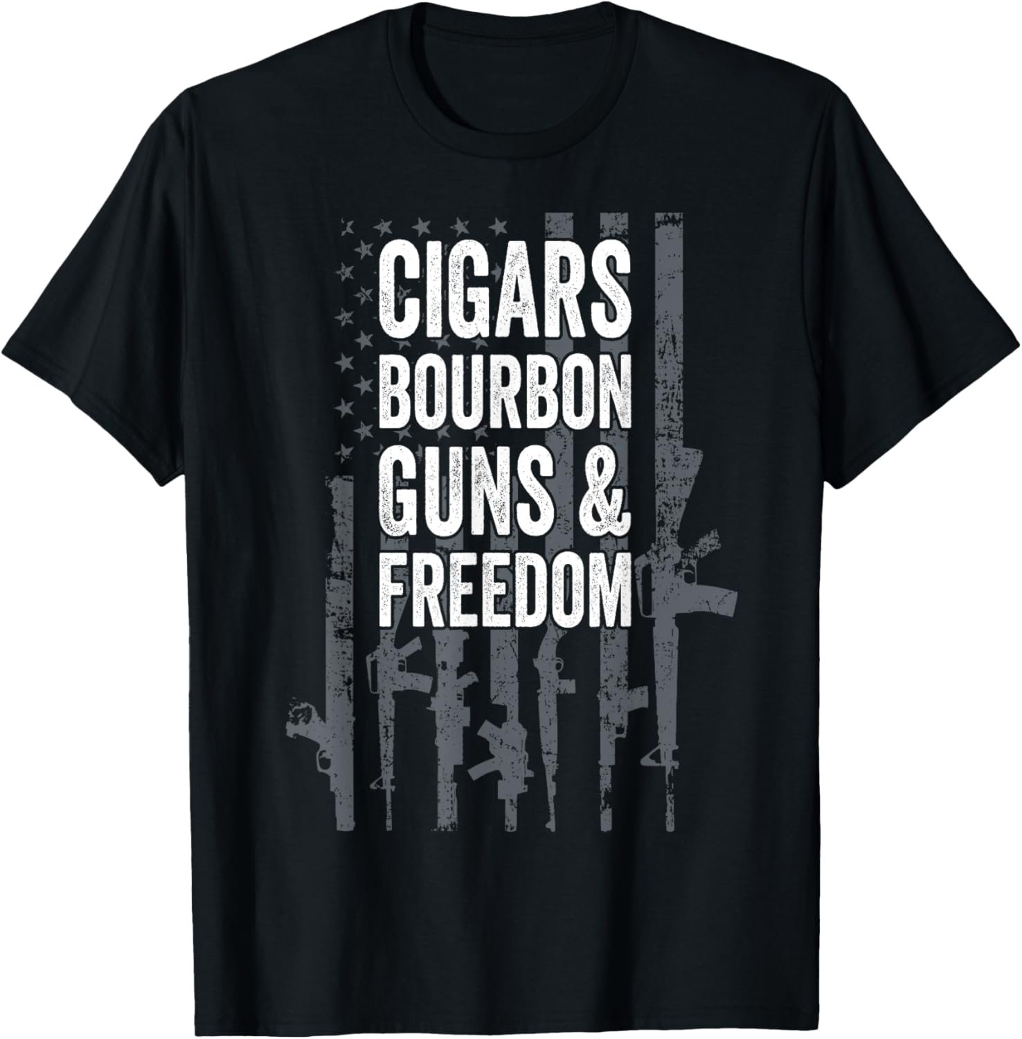 Cigars Bourbon Guns Freedom Funny Usa Flag Drinking Women Men