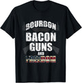 Proud Bourbon Bacon Guns Freedom T Shirt Independence Day T Shirt Women
