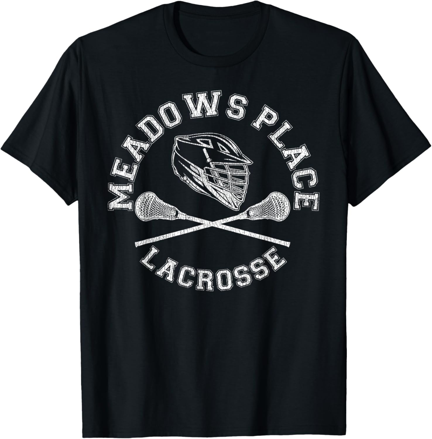 Meadows Place Lacrosse Vintage Distressed Retro Lax