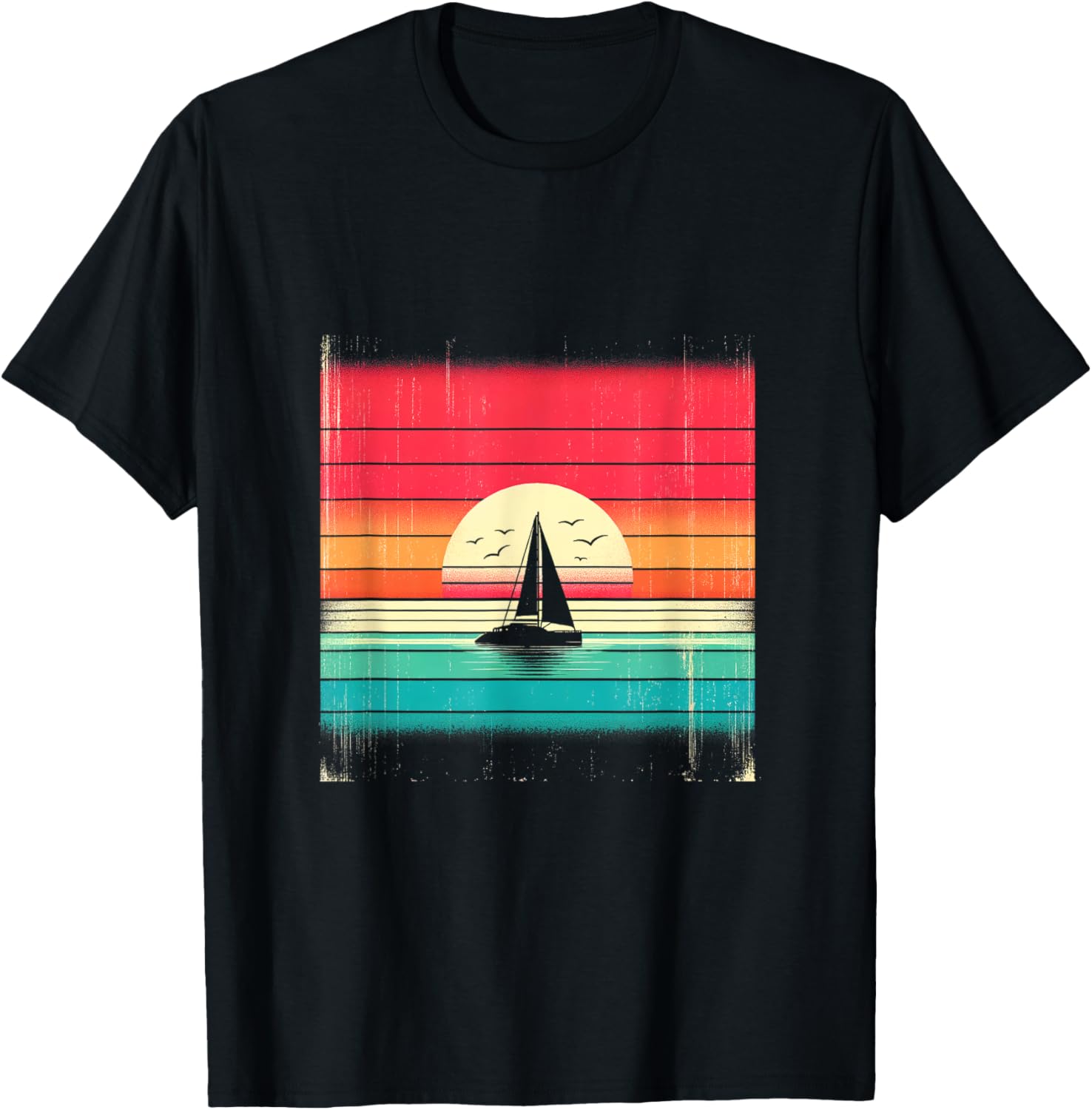 Vintage Sunset Sailboat