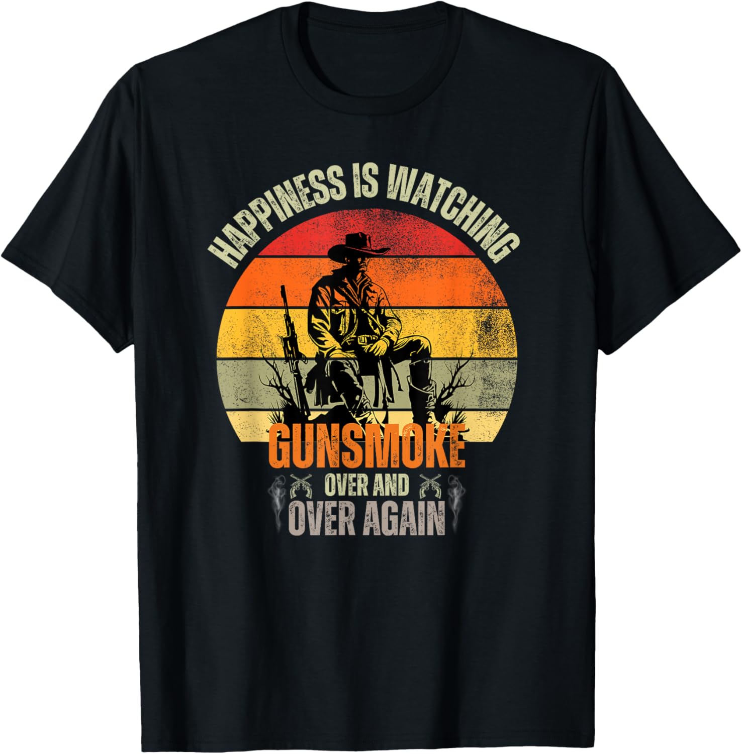 Western Cowboys Cowgirl Gun Smoke Over Vintage