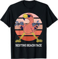 Resting Beach Face Flamingo With Water Guns Humor Design