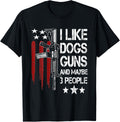 I Like Guns Dogs Maybe 3 People Ar 15 Usa Flag Gun