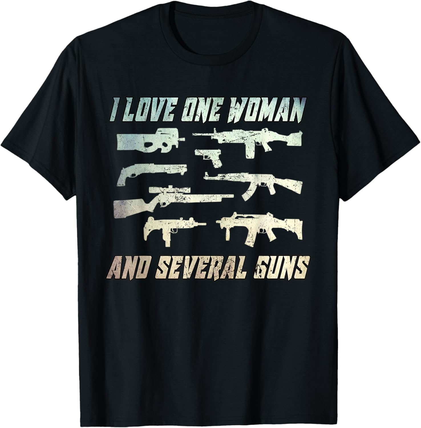 I Love One Woman Several Guns Patriotic Husband Wife 2A Gun