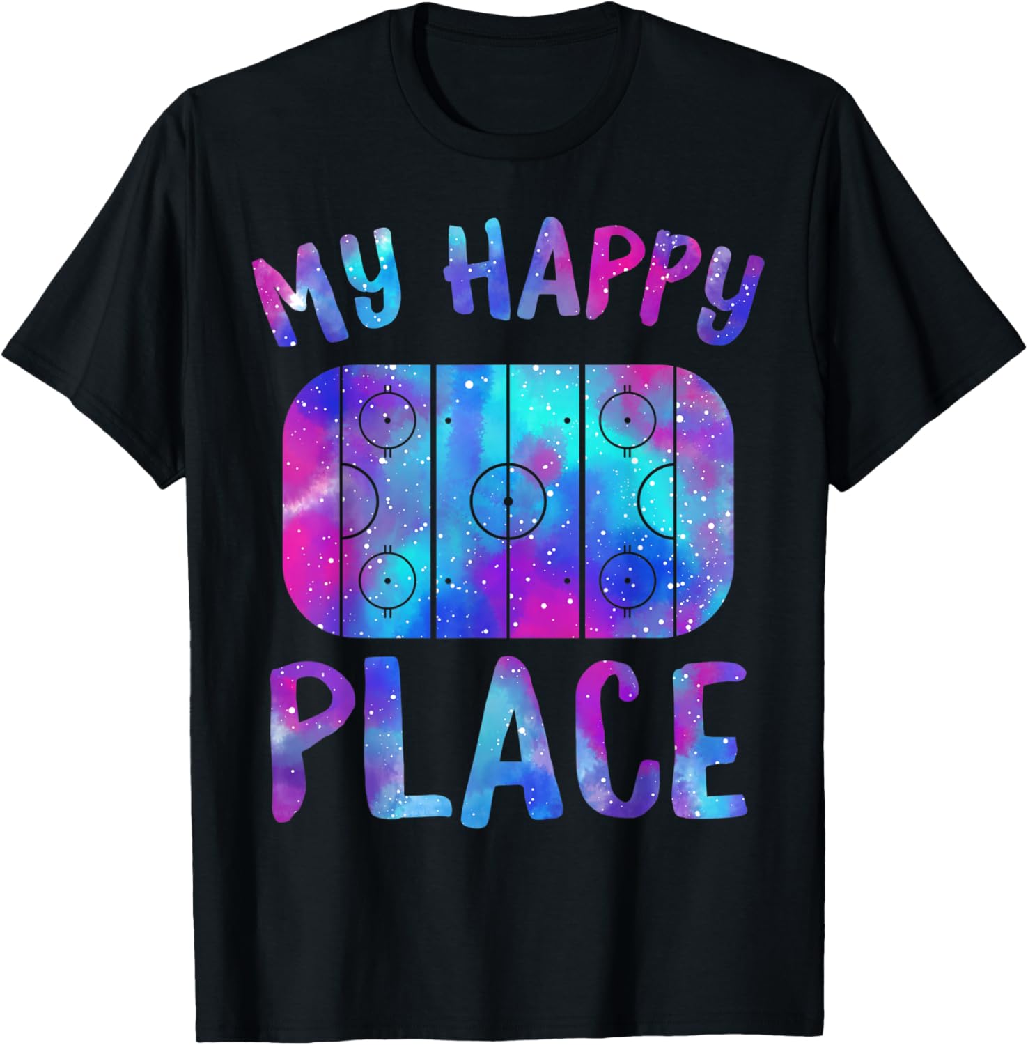 My Happiest Place Hockey Rink Womens Kids Ice Hockey Lover