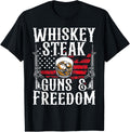 Mens Whiskey Steak Guns Freedom Usa Flag