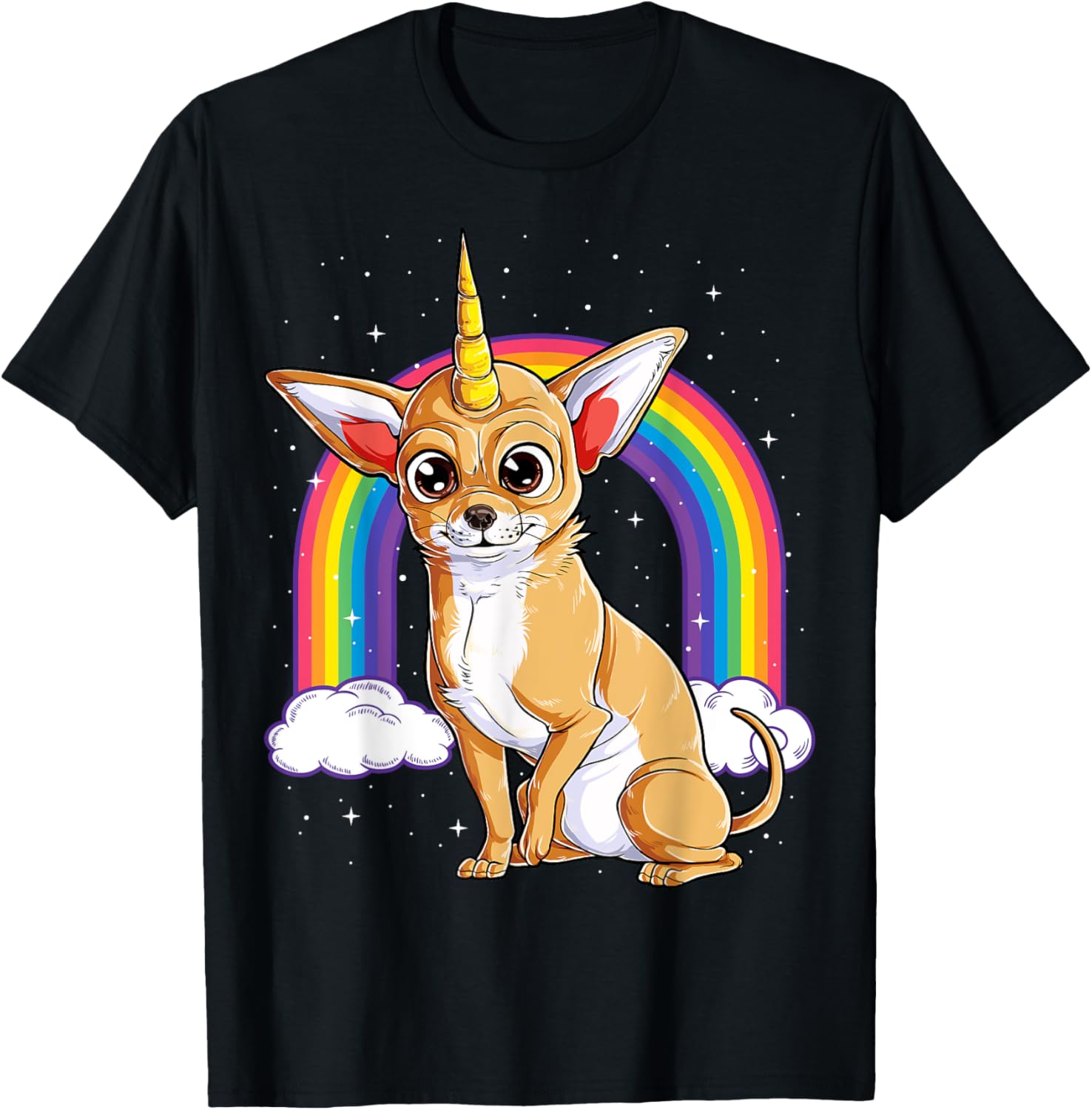 Chihuahua Unicorn T shirt Girls Space Galaxy Rainbow Dog Tee