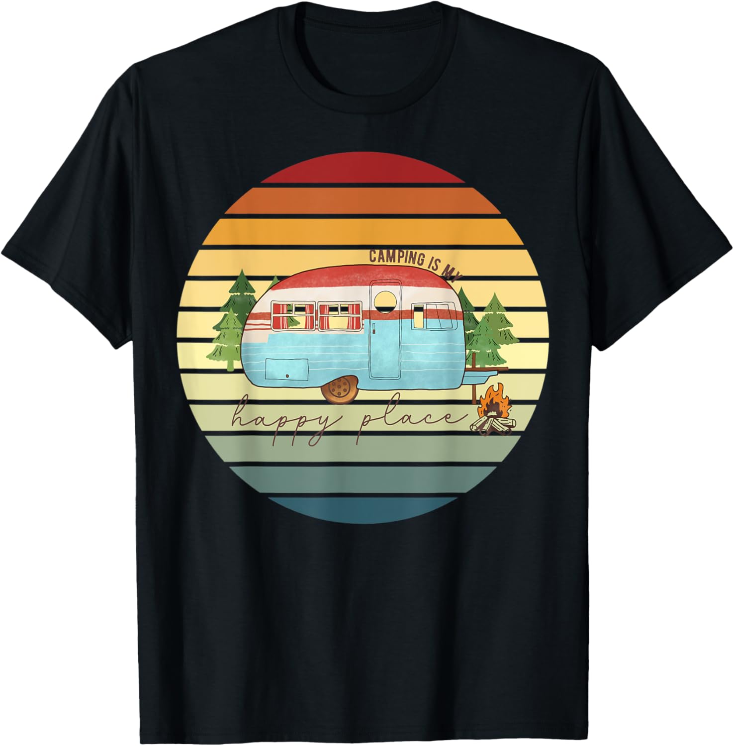 Retro Camping is my Happy Place Adventure Outdoors Hiking