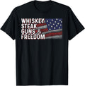 Guns Whiskey Steak Freedom Shirt Funny Whiskey Bourbon
