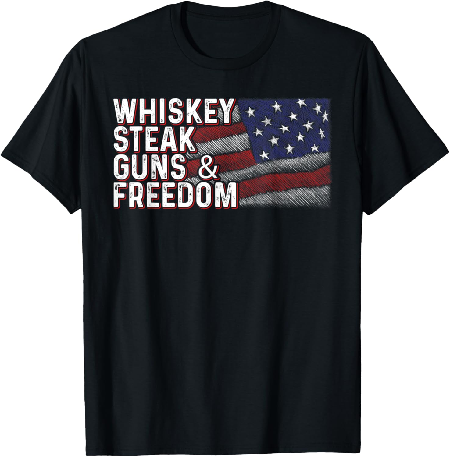 Guns Whiskey Steak Freedom Shirt Funny Whiskey Bourbon