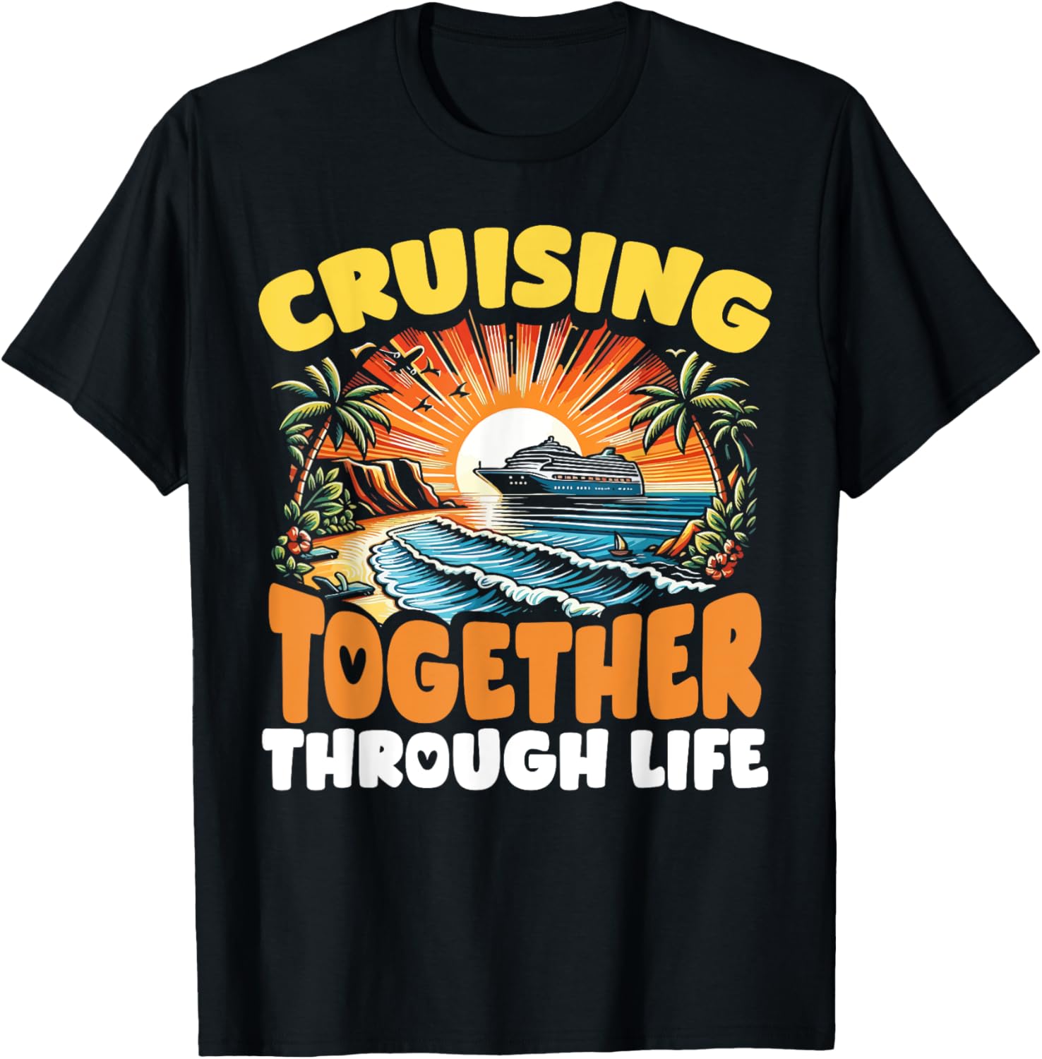 Anniversary Cruise Shirts Unisex Adults Black Small Crew