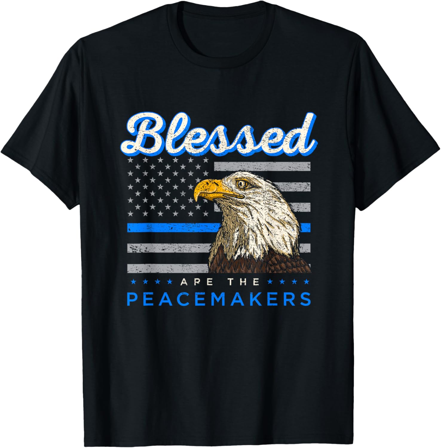 Blessed Are Peacemakers Thin Blue Line Flag Police