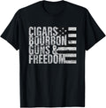 Cigars Bourbon Guns Freedom T Shirt Flag Tee