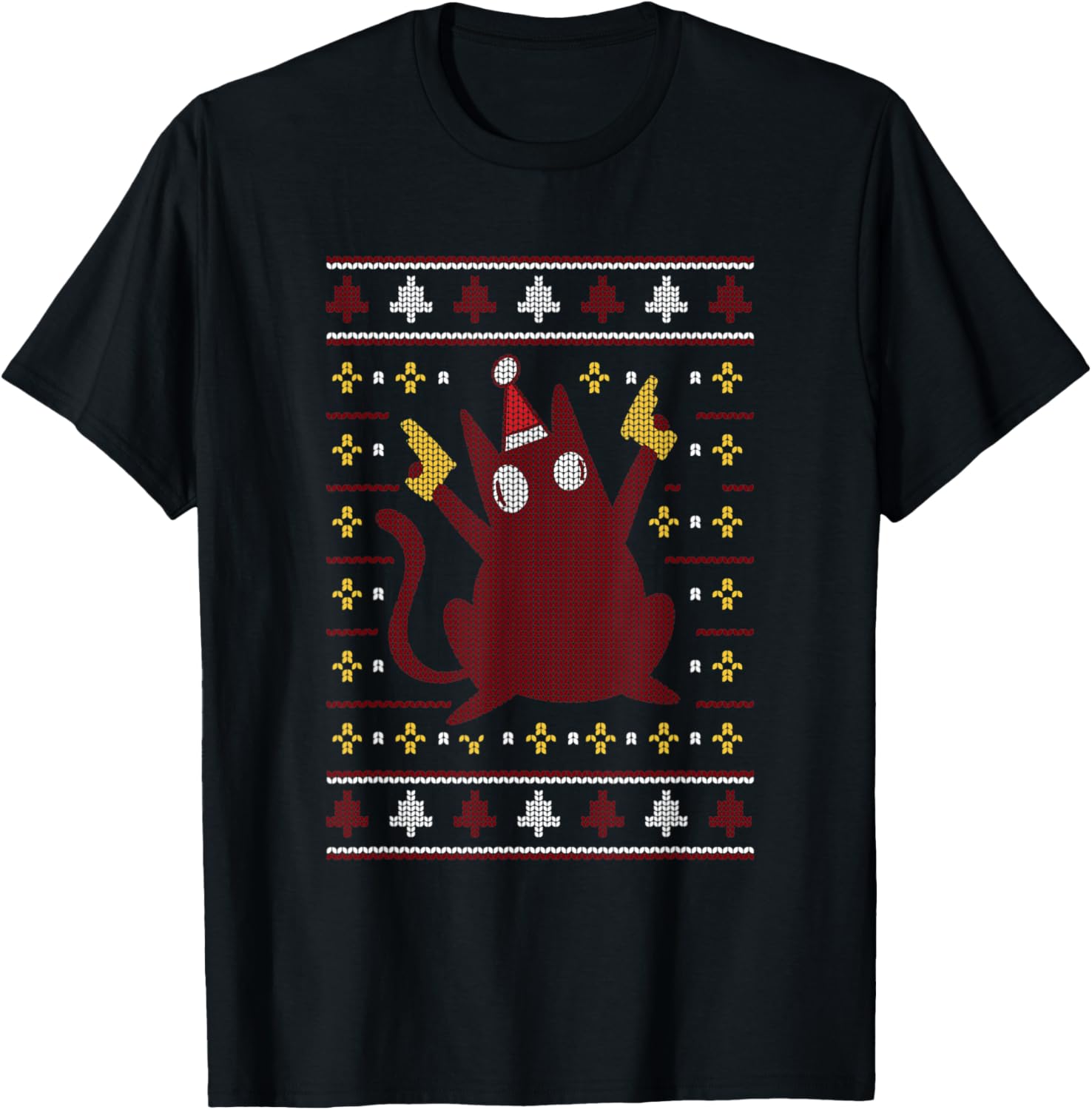 Cat With Guns Ugly Sweater Funny Christmas