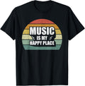 Retro Music Is My Happy Place Shirt Inspiring Music Vintage