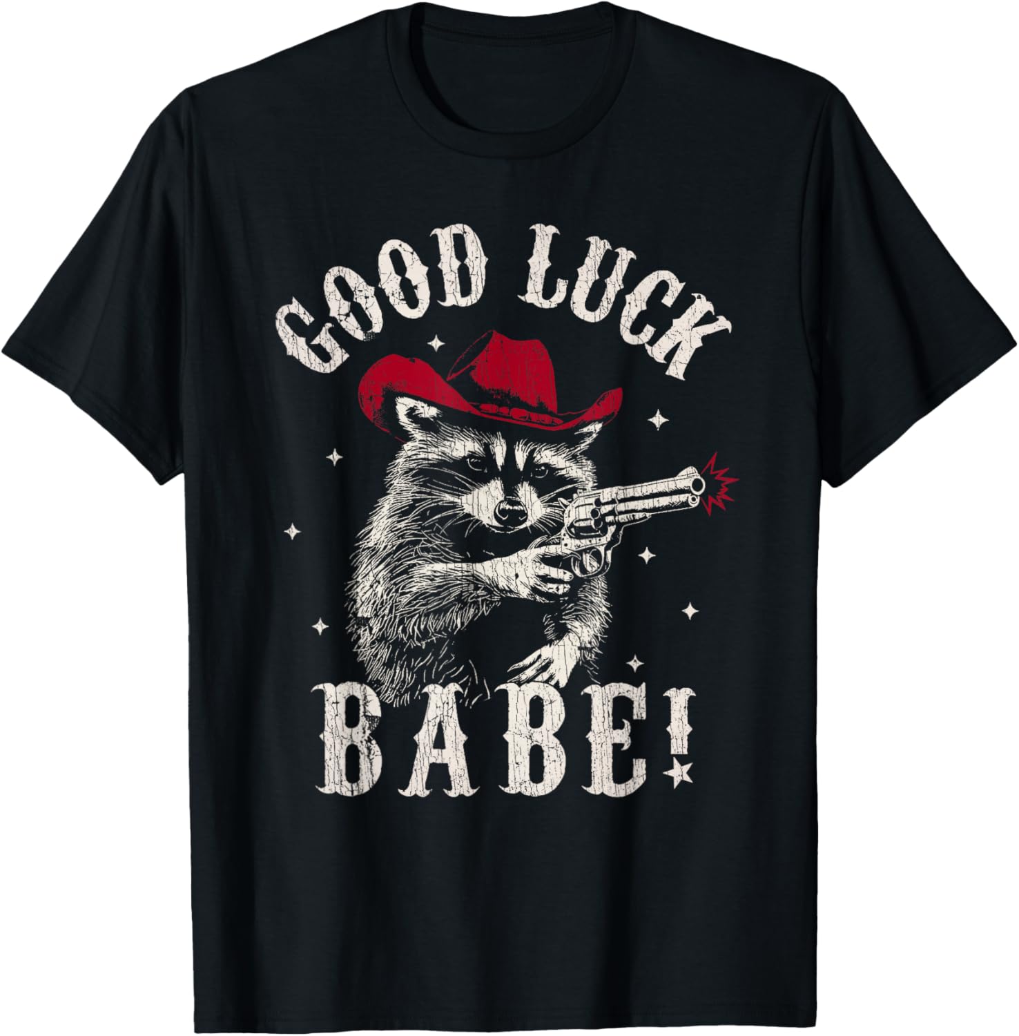 Good Luck Babe Cowboys Opossum Gun Vintage