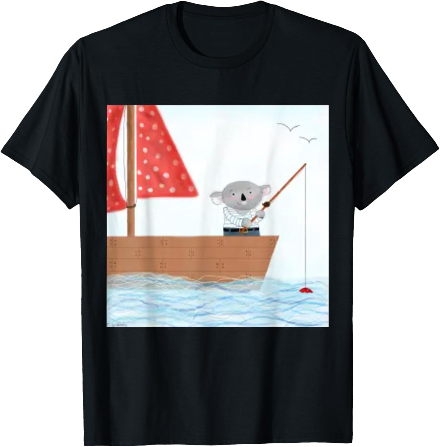 Koala Fishing On A Boat
