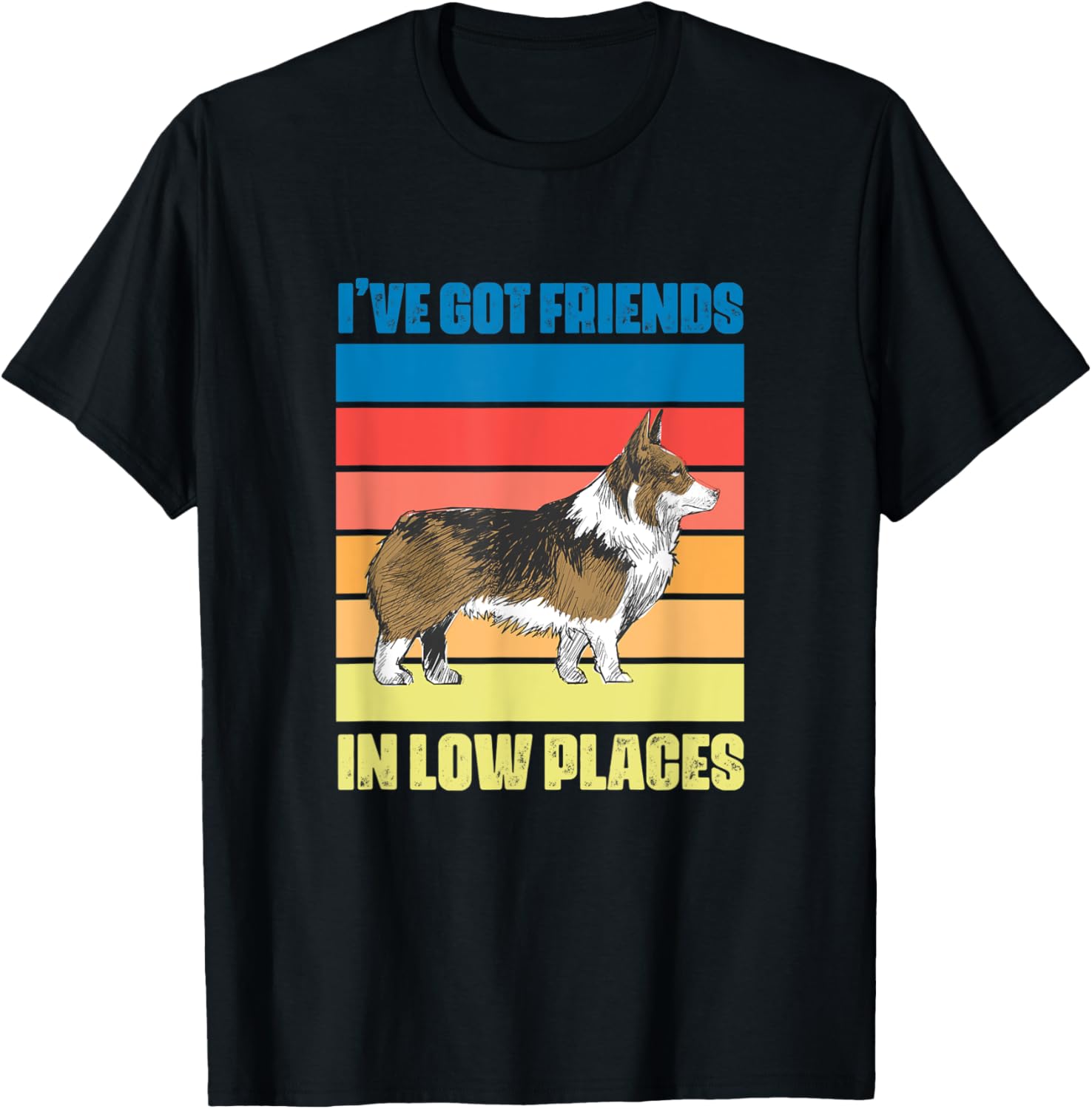 Corgi Dog Lover I've Got Friends In Low Places Retro
