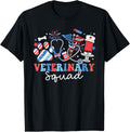 Groovy Veterinary Squad Vet Tech USA Flag 4th Of July