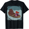 Cute Girl Bear In A Boat Illustration