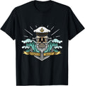 Hampton Beach New Hampshire Sea Captain Pirate Skull T-Shirt for Men Women Kids