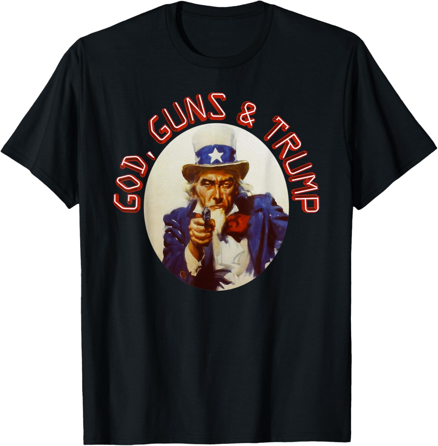 God Guns Trump Tshirt Gun Owner Uncle Sam 2020 Trump Party