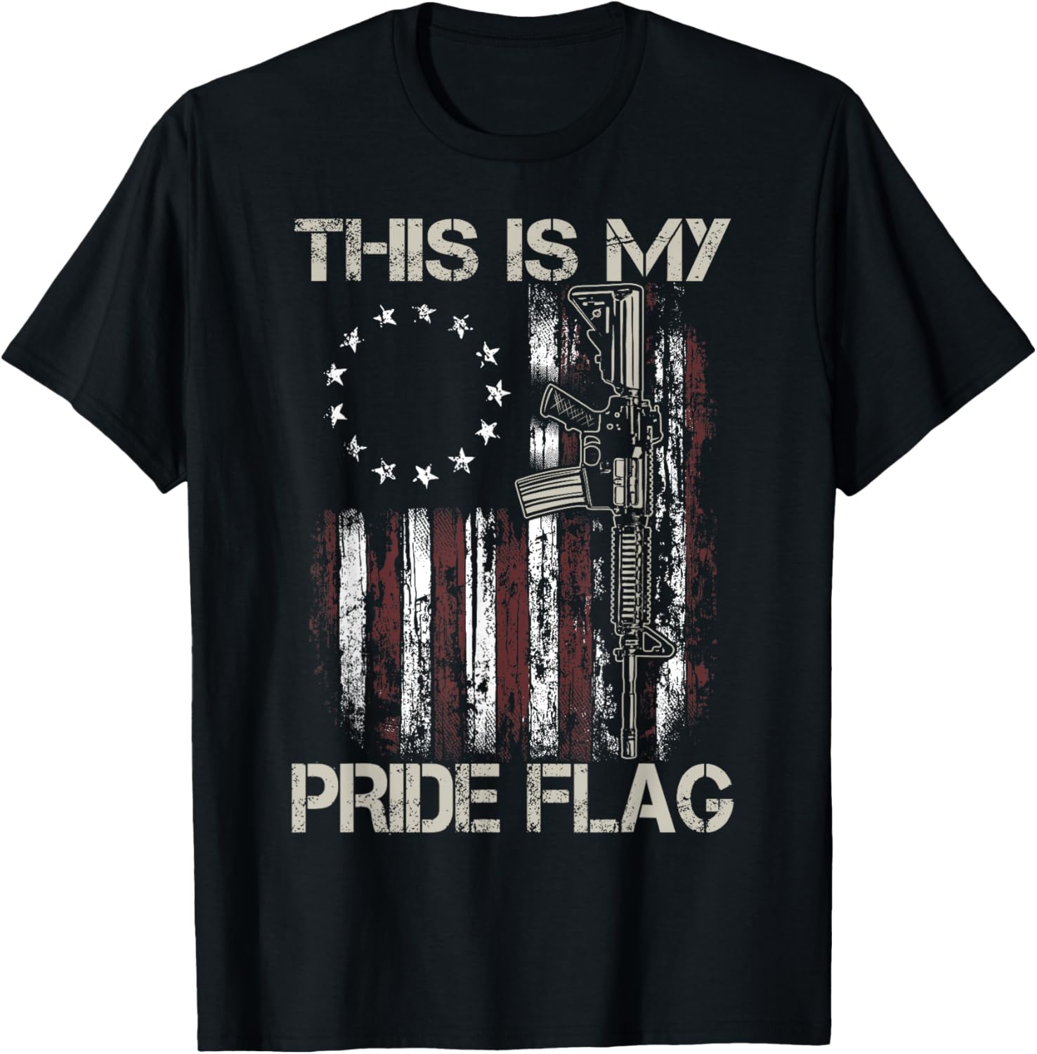 Mens This Is My Pride Flag Usa Flag Patriotic Gun American Flag