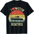 Retro I Love Motor Boating Funn Boater Boat