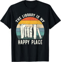 The Library is My Happy Place Shirt Funny Book Reading