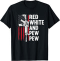 Red White Pew Funny Patriotic Pro Gun American Flag