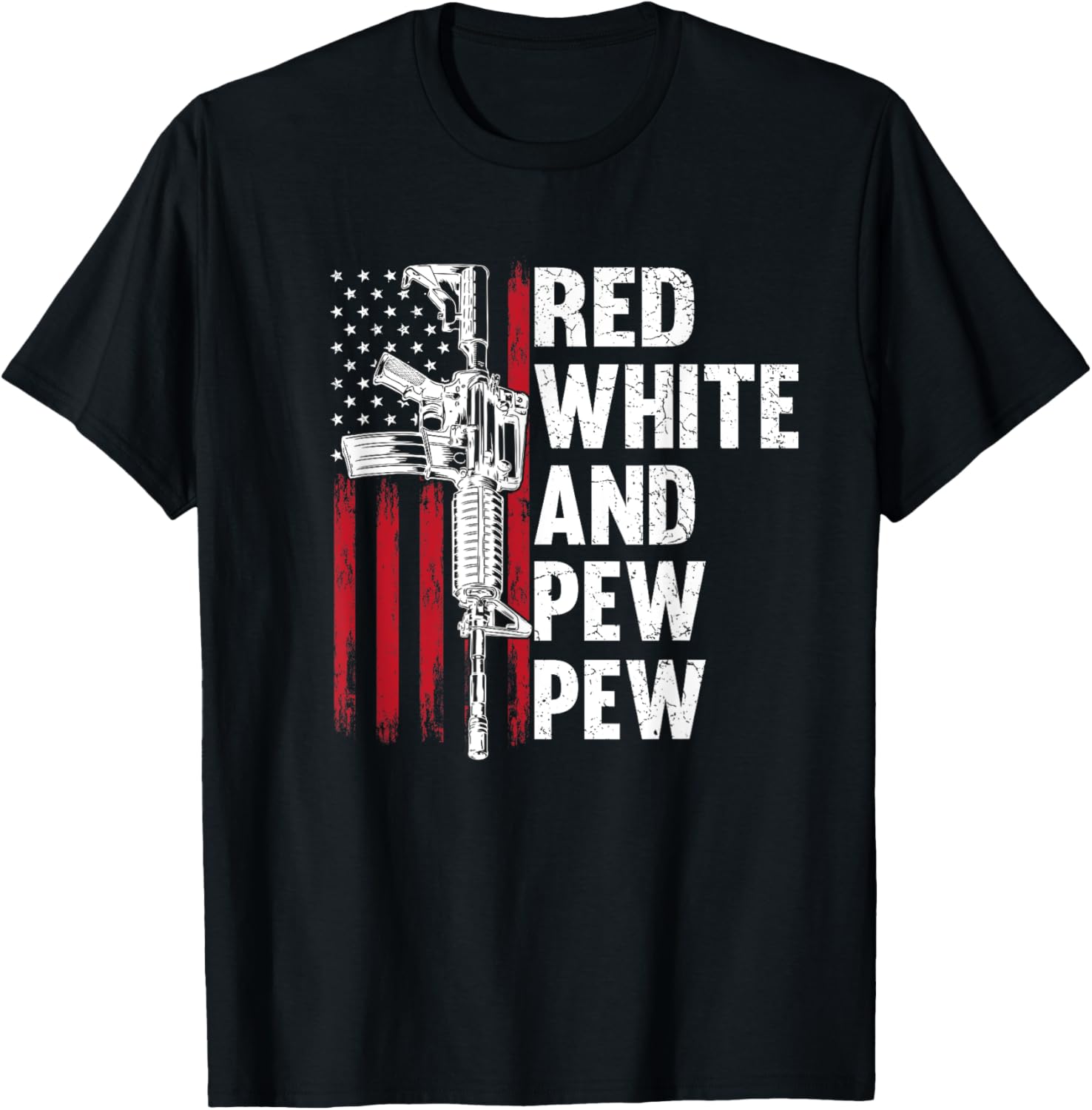 Red White Pew Funny Patriotic Pro Gun American Flag